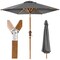Best Choice Products 10ft Outdoor Woodgrain Pattern Steel Market Patio Umbrella w/ Crank, Tilt